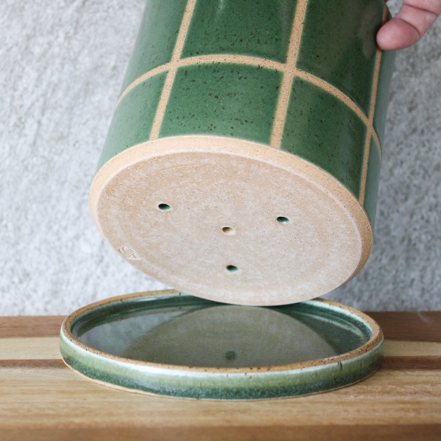 Large Planter - Windowpane - Green
