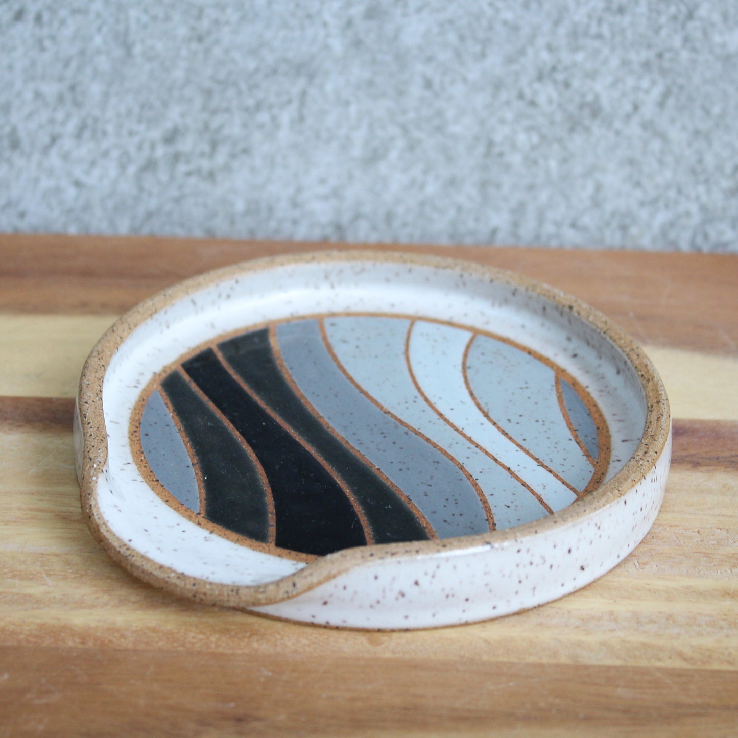 Spoon Rest - Wave - Black/Grey