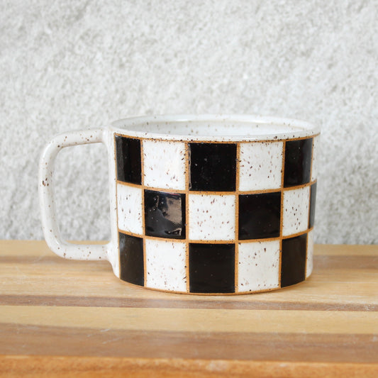 Mug - Checkerboard - Black and White