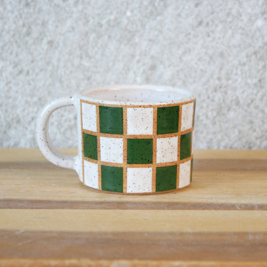 Espresso Mug - Checker - Green