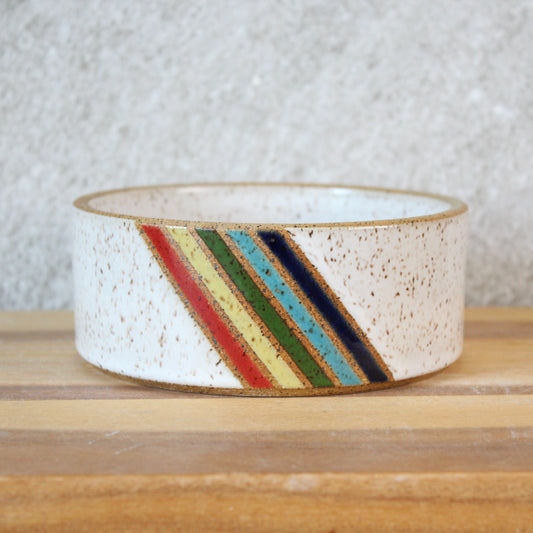 Small Pet Bowl - Rainbow Stripes