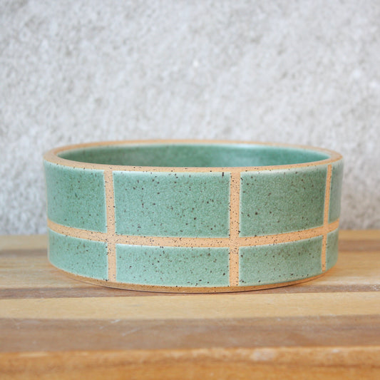 Small Pet Bowl - Green Windopane